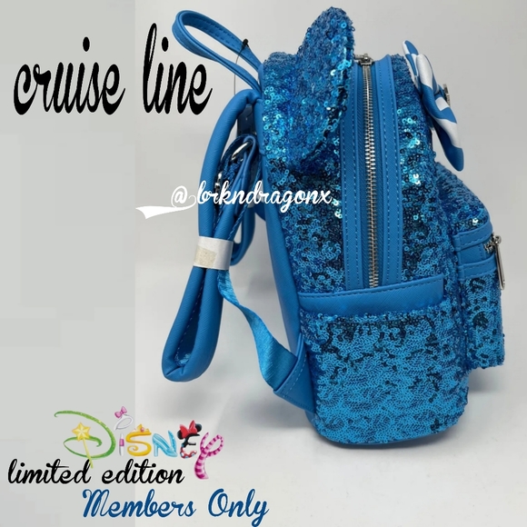NWT Limited Edition Disney Cruise Line 2022 Loungefly Turquoise Teal BackPack main image 6